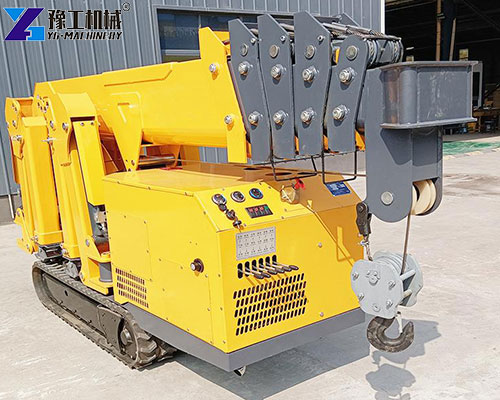 real shot of mini tracked crane