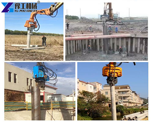 application of hydraulic pile driver for excavators