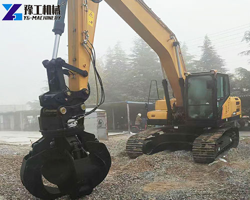 excavator orange peel grapple application