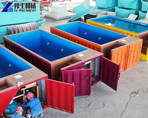 prefab container pool in factory