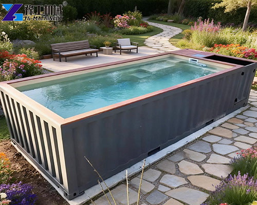 pool made of shipping container