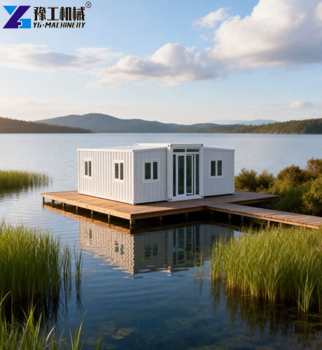 prefab expandable house on the lake