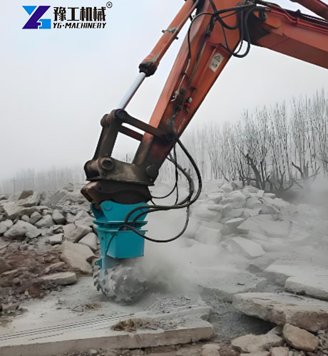 excavator drum cutter application