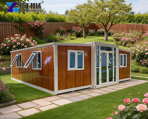 expandable prefab house in garden