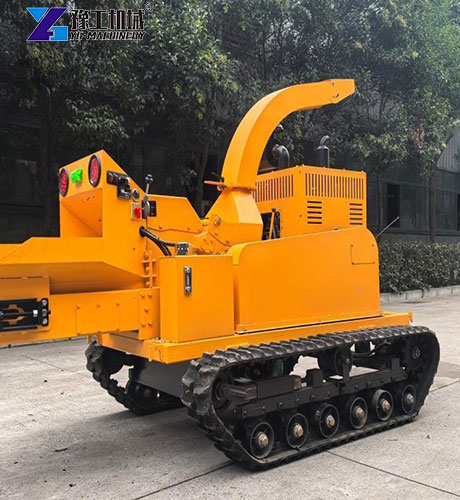 crawler-type wood chipper for branches