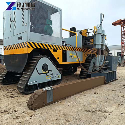 curb paving machine in operation