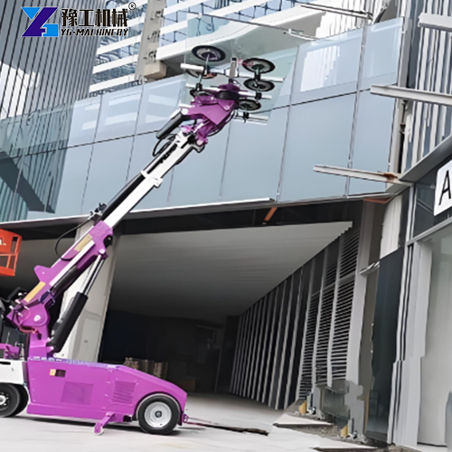 glass lifting machine on construction site