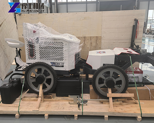 laser concrete screed machine packed in a wooden box