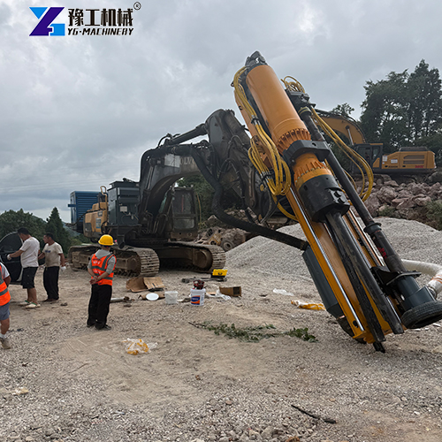 powerful excavator mounted rock drill and splitter