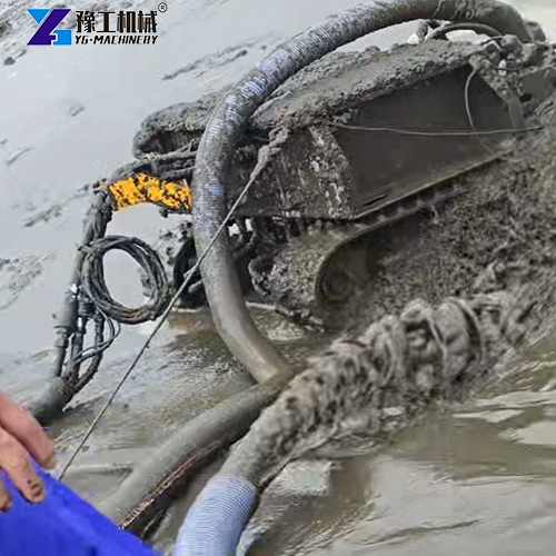sludge transport robot working on river sediment removal project